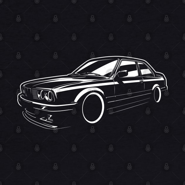 E30 Classic Coupe White On Black by KaroCars